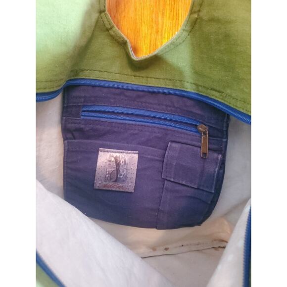 Laurel Burch Medium Csnvas Double Strap Embroidered Cats Graphic Tote Bag - Picture 9 of 13